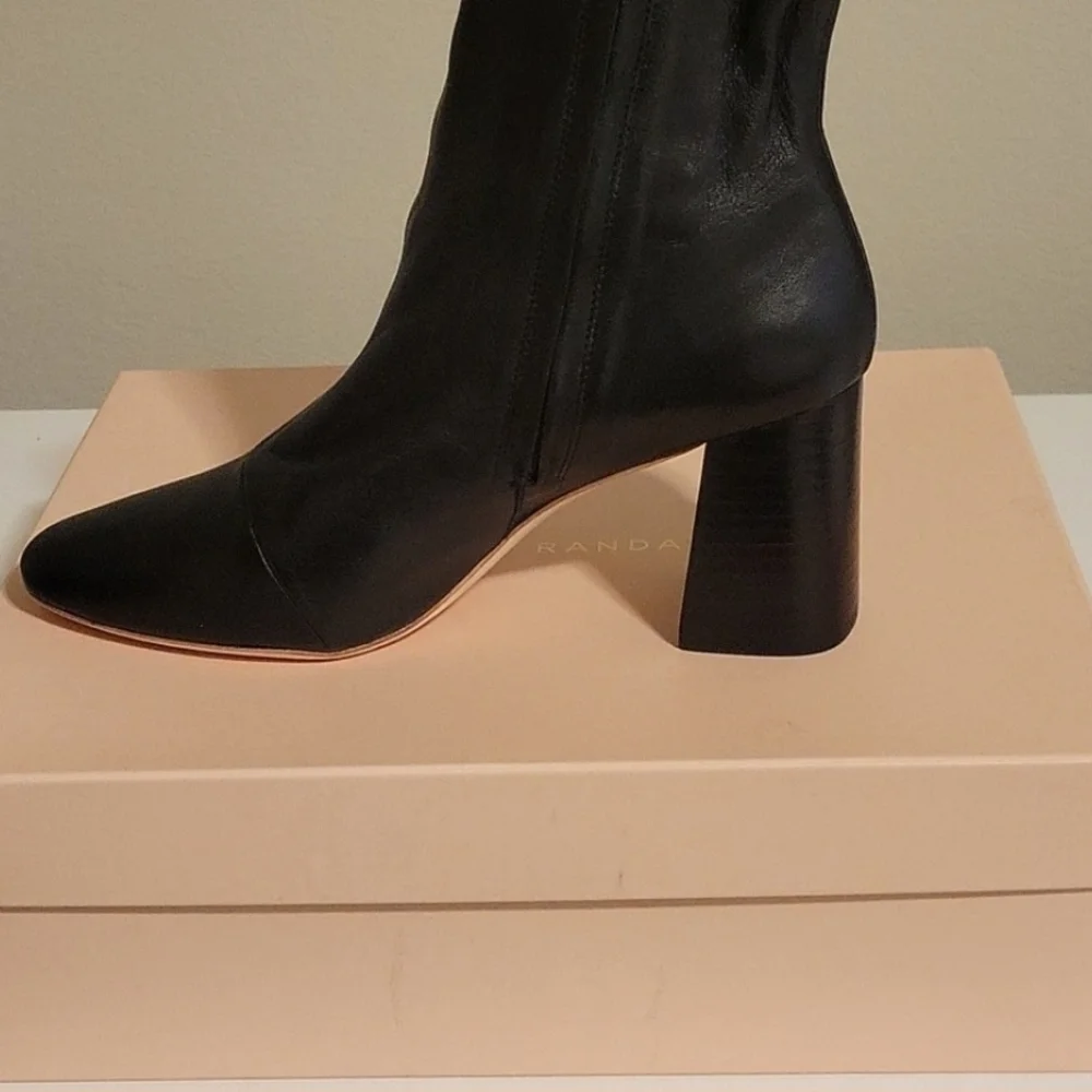 Black Leather Women's Boots - Picture 1 of 4